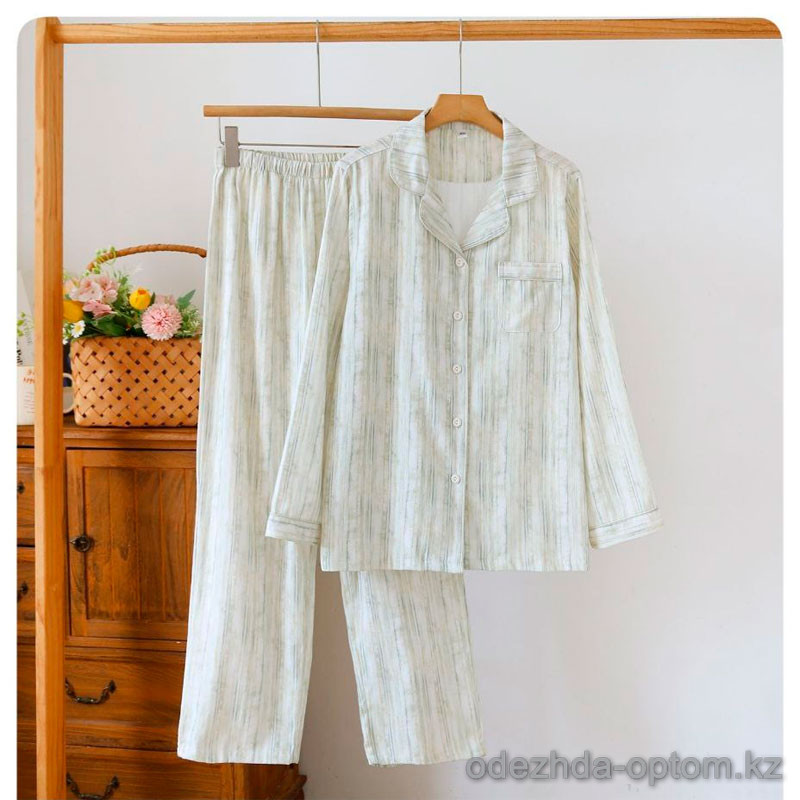 b4-6609 Комплект женской муслиновой пижамы: рубашка и штаны, L-2XL, 1 пачка (3 шт) b4-6609 Комплект женской муслиновой пижамы: рубашка и штаны, L-2XL, 1 пачка (3 шт)