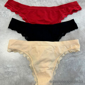 b13-278-1 Трусики женские однотонные, S-XL, 1 пачка (10 шт)