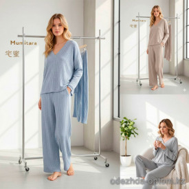 b15-1031 Комплект женской махровой пижамы: кофта и штаны, M-XL, 1 пачка (3 шт) b15-1031 Комплект женской махровой пижамы: кофта и штаны, M-XL, 1 пачка (3 шт)