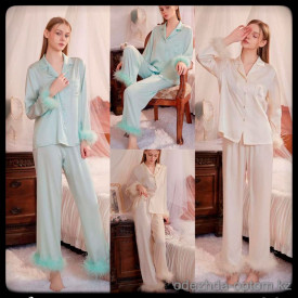 b5-27017 Комплект женской пижамы: рубашка и штаны, M-XL, 1 пачка (3 шт)