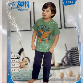 e1-1513-1 SEZON Пижама детская на мальчика, cotton, 1 пачка (4 шт)