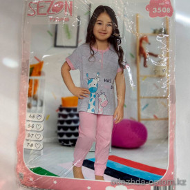 e1-3508 SEZON Пижама детская на девочку, cotton, 1 пачка (4 шт)