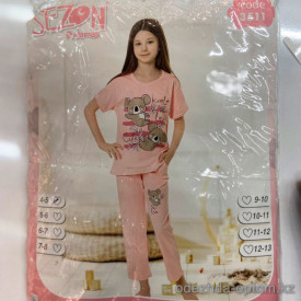 e1-3511 SEZON Пижама детская на девочку, cotton, 1 пачка (4 шт)