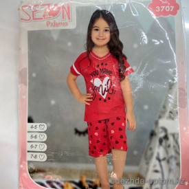 e1-3707 SEZON Пижама детская на девочку, cotton, 1 пачка (4 шт)