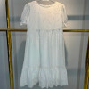 w26-0840-3 Платье женское однотонное с короткими рукавами, стандарт, 1 шт