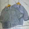 w37-1920 Рубашка женская в полоску с короткими рукавами, оверсайз (до 52), х/б, 1 шт