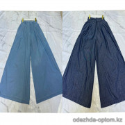 w37-1955 Бруки женские однотонные палаццо, стандарт (42-46), тонкая джинса, 1 шт