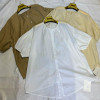 w37-1961 Рубашка женская однотонная без воротника, стандарт (42-48), хлопок, 1 шт