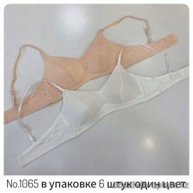 b4-1065 Бюстгальтер без косточек на тонком поролоне, M-XL, 1 пачка (6 шт)