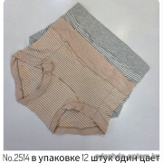 b4-2514 Трусики женские в полоску, большие размеры, 3XL-5XL, 1 пачка (12 шт)