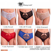 b4-51966 Lanny Mode Трусики женские с кружевной вставкой, L-3XL, 1 пачка (6 шт)