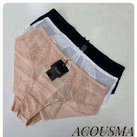 b4-P6621 Acousma Трусики женские однотонные, L-3XL, 1 пачка (6 шт)