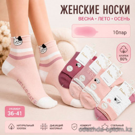 n5-0048 Носки женские весна-лето, 36-41, 1 пачка (10 пар)