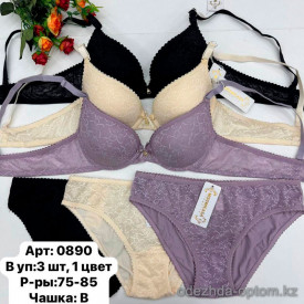 b6-0890-1 Miss Wicasa Комплект нижнего белья, чашка B, 1 пачка (3 шт)