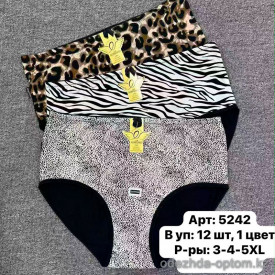 b6-5242 Трусики женские высокие, большие размеры, 3XL-5XL, 1 пачка (12 шт)