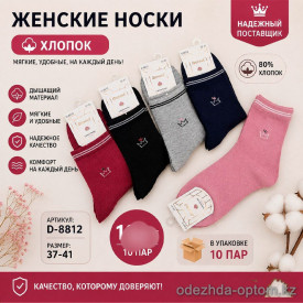 n5-D-8812 Носки женские, 37-41, 1 пачка (10 пар)