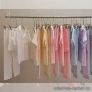 b15-769 Комплект женской шелковой пижамы 3в1: рубашка, шорты и штаны, стандарт, 1 пачка (3 шт)