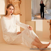 b15-7729 Комплект женской шелковой пижамы: рубашка и штаны, L-XL, 1 пачка (2 шт)