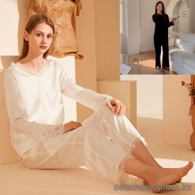 b15-7729 Комплект женской шелковой пижамы: рубашка и штаны, L-XL, 1 пачка (2 шт) b15-7729 Комплект женской шелковой пижамы: рубашка и штаны, L-XL, 1 пачка (2 шт)