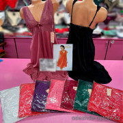 b6-2871 Сорочка атласная с гипюровой вставкой средней длины, стандарт, 1 шт