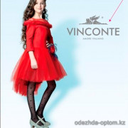 k4-8093 Vinconte Капроновые колготки детские с сердечками, 7-13 лет, 30 ден, 1 пачка (6 шт)