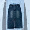 w37-0763 Юбка женская джинсовая с разрезом, 1 шт