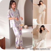 b15-2238 Комплект женской пижамы: рубашка и штаны, M-2XL, 1 пачка (4 шт)