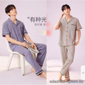 b15-547 Комплект мужской пижамы: рубашка и штаны, L-3XL, 1 пачка (4 шт)