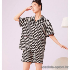 b15-7932 Комплект женской пижамы: рубашка и шорты, M-2XL, 1 пачка (4 шт)