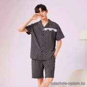 b15-7932-1 Комплект мужской пижамы: рубашка и шорты, L-3XL, 1 пачка (4 шт)