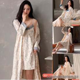 b15-87070 Комплект женский для сна: сорочка и халат, M-2XL, 1 пачка (4 шт)