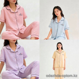 b15-999 Комплект женской пижамы: рубашка и штаны, стандарт, 1 пачка (3 шт)