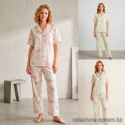 b15-999-2 Комплект женской пижамы: рубашка и штаны, стандарт, 1 пачка (3 шт)
