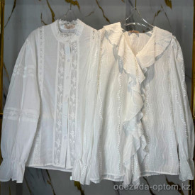 w26-7154 Рубашка женская однотонная с длинными рукавами, стандарт, 1 шт