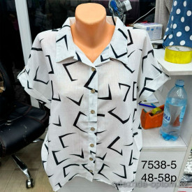 w7-7538-5 Рубашка женская с орнаментом, большие размеры, 1 шт