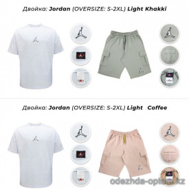 t2-0116 Костюм мужской двойка: футболка и шорты с эмблемой, S-2XL, 1 пачка (5 шт)