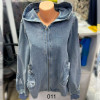 w7-011 Куртка женская джинсовая с капюшоном, большие размеры, 1 пачка (3 шт)