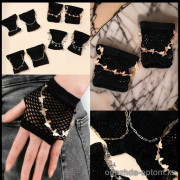 b5-P1314 Митенки женские перчатки без пальцев сетчатые, 1 шт