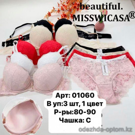 b6-01060 Miss Wicasa Комплект нижнего белья, чашка C, 1 пачка (3 шт) b6-01060 Miss Wicasa Комплект нижнего белья, чашка C, 1 пачка (3 шт)