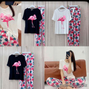 b5-2037 Комплект женской пижамы: футболка и штаны, стандарт, 1 шт