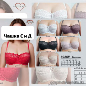 b6-5025 Orietta Avec Бюстгальтер-анжелика с полу-подкладом гипюровый, 1 пачка (6 шт)