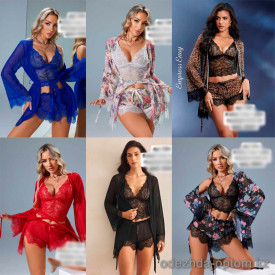 b6-1051-1 Комплект женской одежды для сна 4в1, S-XL, 1 пачка (4 шт)