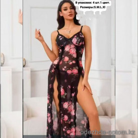 b6-9090-1 Пеньюар женский с чашечками на косточках, S-XL, 1 пачка (4 шт)