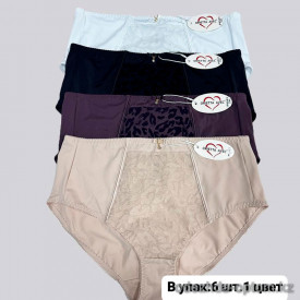 b6-P9043 Orietta Avec Трусики женские высокие, большие размеры, XL-4XL, 1 пачка (6 шт)