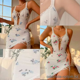 b13-1325 Пеньюар женский с принтом, S-L, 1 пачка (3 шт)