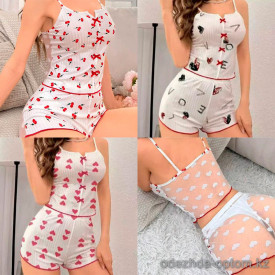 b13-1815 Комплект женской одежды для сна: майка и шорты, S-L, 1 пачка (3 шт)