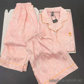 b15-155 Комплект женской шелковой пижамы 3в1: рубашка, шорты и штаны, 42-48, 1 пачка (3 шт) b15-155 Комплект женской шелковой пижамы 3в1: рубашка, шорты и штаны, 42-48, 1 пачка (3 шт)