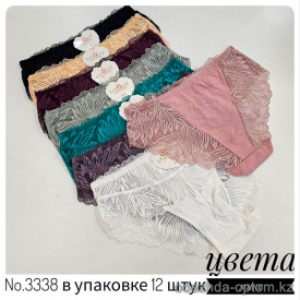 b4-3338 Lavolle Трусики женские кружевные, большие размеры, 2XL-4XL, 1 пачка (12 шт)