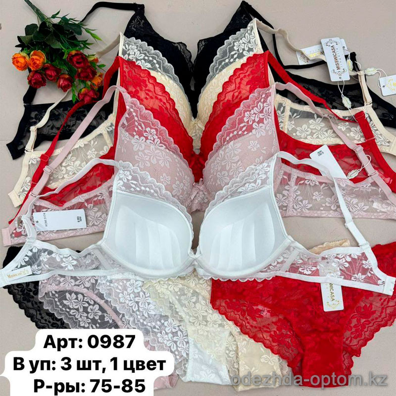 b6-0987 Miss Wicasa Комплект нижнего белья: бюстгальтер с корректором и трусики, чашка B, 1 пачка (3 шт) b6-0987 Miss Wicasa Комплект нижнего белья: бюстгальтер с корректором и трусики, чашка B, 1 пачка (3 шт)