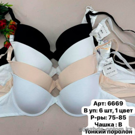 b6-6669-2 Onita de Mas (Donafen) Бюстгальтер на тонком поролоне, чашка B, 1 пачка (6 шт)